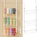 SWTYMIKI 3-Tier Water Bottle Organizer  Over the Door Stanley Cup Holder, Cup Organizer for Door or Wall Mount Option, Stanley Accessories for Pantry, Dorm, Office, RV Use, White