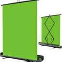 EMART Upgrade Green Screen, 58x74in Collapsible Chroma Key Panel for Background Removal, Portable & Retractable Wrinkle-Resistant Backdrop with Stand for Streaming, Photographic Studio, TikTok