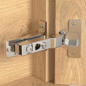 Onemake 8 Pack 110 Face Frame Inset Cabinet Hinges, Soft Closing 3D Adjustment, Clip On Plate, Smooth Slow Close Concealed Hidden Replacement, Easy Installation, Insert Hardware for Kitchen Cupborad