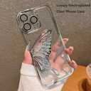 2 x Compatible for iPhone 16 Pro Max Case with Camera Lens Protector, Luxury Electroplated Cute Glitter Butterfly Quicksand Women Girls Phone Cover for iPhone 16 ProMax (Silver Butterfly)