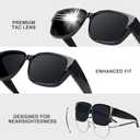 Night Vision Driving Glasses Fit Over Eyeglasses for Men Women, Anti Glare Polarized Night time Glasses Yellow Lens (A07 Black Frame/Grey Lens)