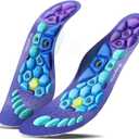 Acupressure Insoles for Men and Women - Orthopedic Acupoint Massage Insoles with Magnetic Technology, Shock Absorption, Non-Slip, Feet and Arch Support (Blue, L(Men 9.5-12/Women 10.5-13))