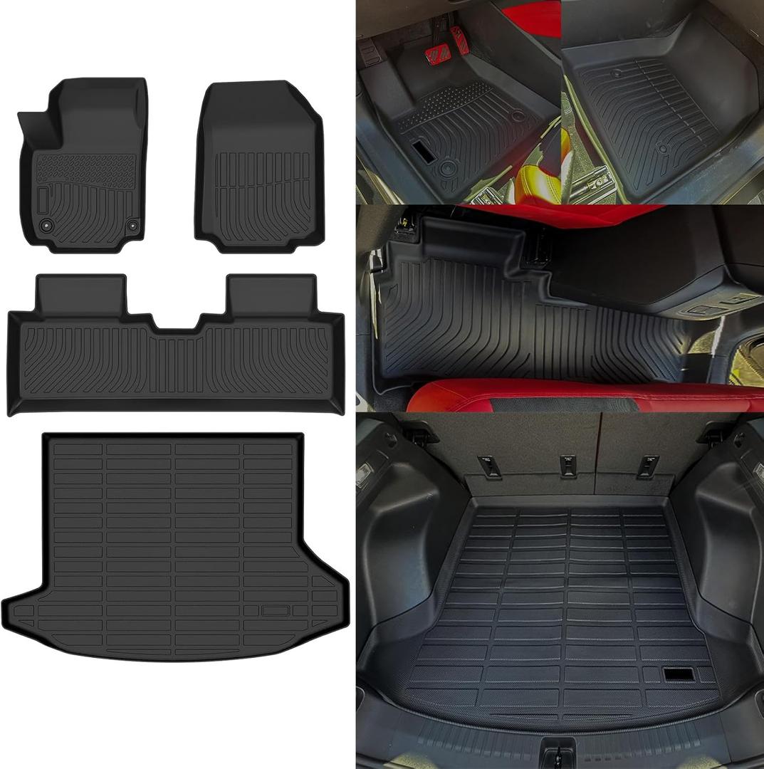 Naibeve Floor Mats for 2025 Chevrolet Equinox/GMC Terrain Trunk Mat Cargo Mat for All Weather Chevy Equinox Floor Mats Accessories (Floor Liner+Trunk Mat)