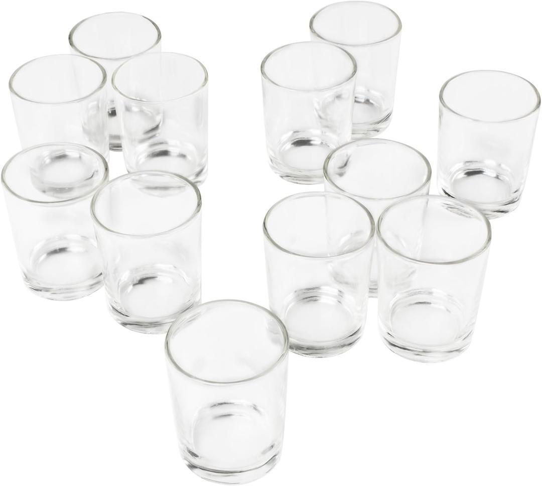 Super Z Outlet 2.5'' Clear Glass Votive Candle Holders for Candle Making Kit, Aromatherapy (11Pack)