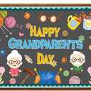 Happy Grandparents Day Photography Backdrop Best Grandpa Grandma Party Decoration Love Grandparents Family Holiday School Decor 7x5ft