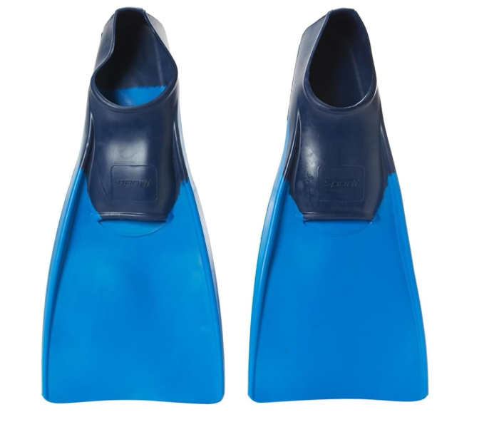 Sporti Unisex-Adult & Kids Long Floating Swim Fins for Pool Lap Swimming Rubber Flipper, Long-Blade Kick Aid, Slip-on Foot Pocket,Technique Drills,Body Position, Recreational Swimming & Snorkeling (M 8-9 / W 9-10)