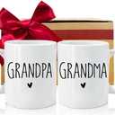 2026 New Grandparents Mugs Set - Grandpa Grandma Coffee Mug, Baby Reveal Pregnancy Announcement Gifts for First Time Grandparents to Be, Pregnancy Announcement Gifts for Grandfather Grandmother