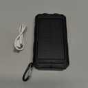 Power Bank,Solar Charger,36800mAh 5V3.1A QC 3.0 Dual 2 USB Port Built-in Powerful Flashlight IPX7(Black)