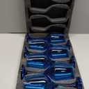 GLAZVIA Blue Wine Glasses Set of 6, 12oz Stemmed Crystal Glasses, Thick & Colored, Dishwasher Safe Stemware for Red or White, Gift for Party, Holiday, Anniversary, Restaurant, Home Bar, Daily Use