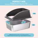 2PACK Stainless Steel Cat Litter Box,Large Litter Box with High Sides for Multiple Cats,Kittens,Metal Kitty Litter Boxes with Anti-Leak Lid,Non-Stick,Odorless,Easy to Clean,Scoop Included