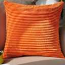 Round Corduroy Pillow Heaboard Decorative Throw Pillows with Insert for Sitting Up in Bed Backrest Body Support Sofa Daybed Dorm Bedroom (18''*18'', Fall Orange)