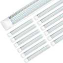 SHOPLED LED Shop Light 8FT, 90W 11700LM 6000K Cool White, Linkable T8 LED Tube Light Fixtures, D-Shape, 8 Foot LED Shop Lights for Garage, 12 Pack
