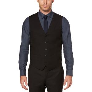 Perry Ellis mens Solid Stretch Suit Vest (X-Large, Black)