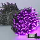 YEGUO 66ft 200 LED String Lights Outdoor Waterproof, Purple Christmas Lights Indoor, Twinkle Christmas Tree Lights Plug in with Timer Memory 8 Modes