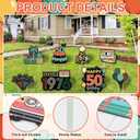 8Pcs 50th Birthday Yard Sign Decorations Vintage 1976 Lawn Sign Party Supplies Retro Styled Fifty Year Old Outdoor Garden Lawn Decor with Stakes for Men Women Home Birthday Party Outdoor Yard Decor