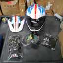 Kids Helmet for Motocross, ATV, Off-Road, Quad Bikes and BMX, DOT Approved (With Goggles, Gloves and Visor) (Blue, Medium)