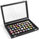 Enamel Pin Display Case, Pin Collection Holder, Shadow Box Frame for Pins, Black (13.8"L x 1.8"W x 9.4"H)