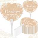 50 Pcs Wedding Hand Plastic Fans Handheld Wedding Favors Fans for Guests Bulk Thank You for Celebrating with Us Greenery Plastic Fan with Handle for Ceremony Bridal Shower(Retro Lace)