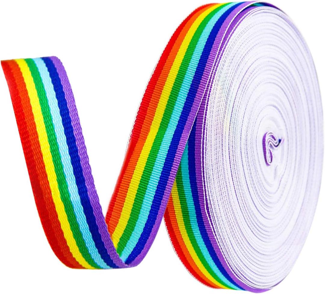 Teemico 55 Yards Rainbow Grosgrain Ribbons Double Face Rainbow Stripes for Gift Wrapping Party Decor Jewelry Making DIY Handmade Crafts (1.5cm Wide) Teemico 55 Yards Rainbow Grosgrain Ribbons Double Face Rainbow Stripes for Gift Wrapping Party Decor Jewelry Making DIY Handmade Crafts (1.5cm Wide)