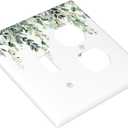 Decorative Outlet Covers Green Eucalyptus Leaves Rustic Sage Botanical 2 Gang Wall Plate Cover Single Toggle Duplex Combo Two Switch Light Switch Cover Plate Jumbo Dual Electrical Face Plate