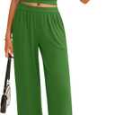 PRETTYGARDEN 2 Piece Sets for Women Summer 2025 Airport Travel Outfits Crop Tank Tops Wide Leg Pants Matching Lounge Sets (Green,X-Large) (Green, XL)