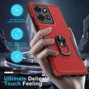 Janmitta for Motorola Moto G 2025 Case/Moto G 2026 Case with Screen Protector, Heavy Duty Shockproof Full Body Protective Cover Built in Rotatable Metal Holder for Moto-G-Play-2026,Red