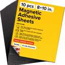 DIY Craft Magnetic Sheets with adhesive backing -  8x10" 9 pack Adhesive Sheets for Magnetic Stickers and Photos - 100% Customizable
