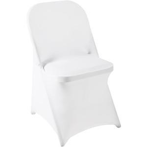 Howhic Folding Chair Covers for Party - 100pcs, Stretchy Fitted White Spandex Covers for Wedding, Banquet, Conference