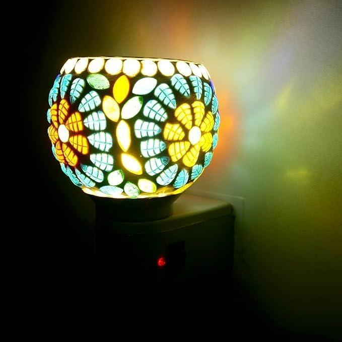 Electric Kapoor Dani Dhoop Dani Pooja for Home & Office Multipurpose Ceramic Kapoor Dani Night lamp Incense Burner, Aroma Electric Kapoor Burner Night Lamp (Multi 20)