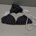 MakeMeChic Women's Polka Dots Bikini Set Tie Back Thong Summer Bathing Suit Swimsuit Multicolor Small
