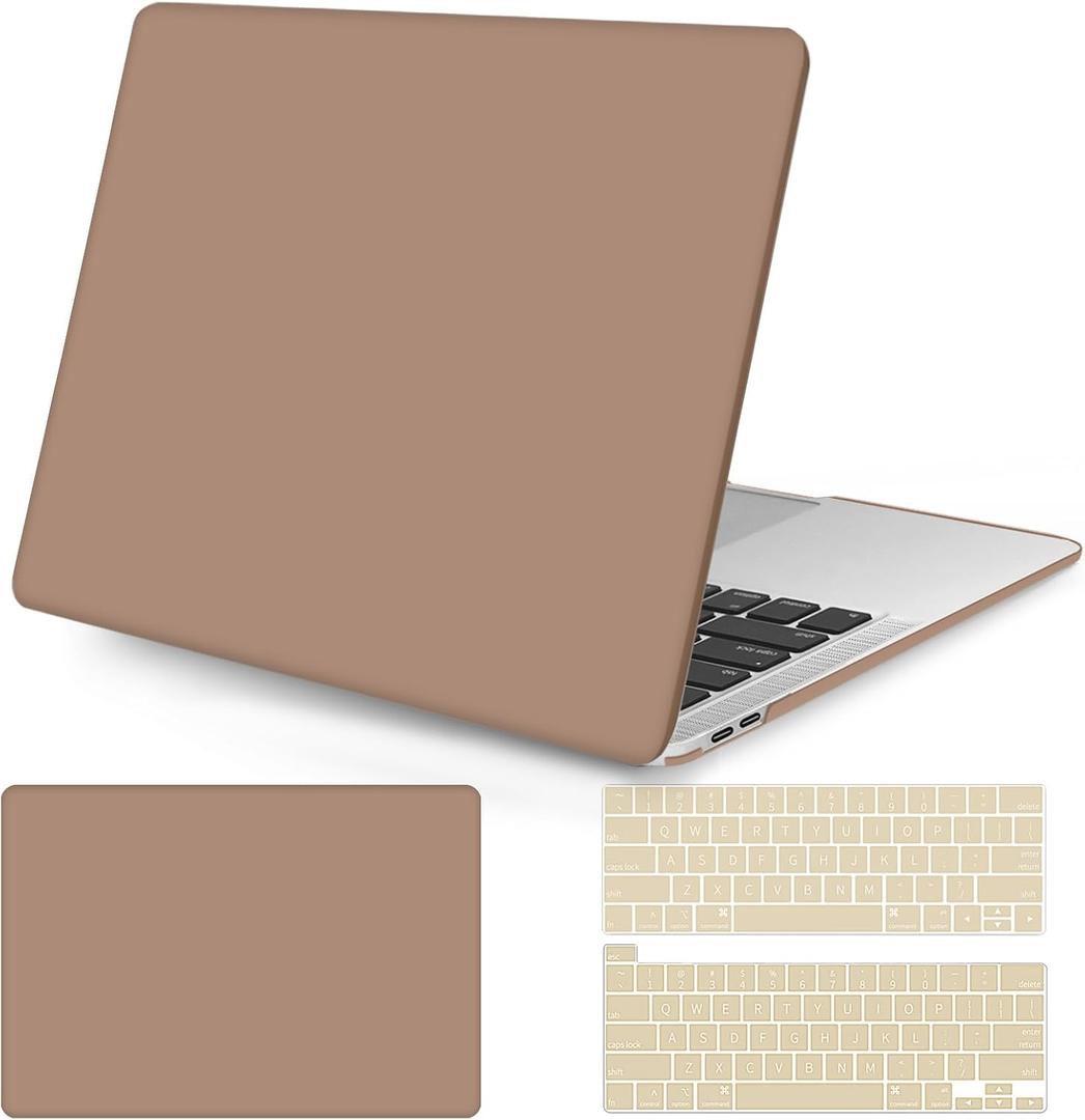 Seorsok Compatible with MacBook Pro 13 inch Case M2 2023,2022,2021-2016 A2338 M1 A2251 A2289 A2159 A1989 A1708 A1706,Plastic Hard Shell&Keyboard Cover,Brown