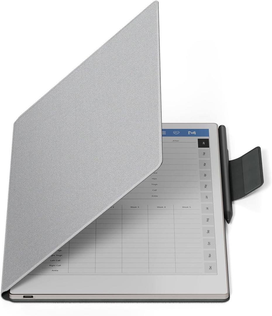 Ayotu Case for Remarkable Paper Pro, Polymer Weave Book Folio with Pen-Buckle, Smart Magnetic Cover for Remarkable Paper Pro 11.8" Color Tablet Only, Bundle with Premium Membership (Gray)