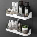 Shower Caddy Adhesive Shower Shelf for Bathroom 2 Pack: Premium Bathroom Wall Organizer - No Drilling Shower Organizer - Adhesive Kitchen Storage Rustproof Storage Rack