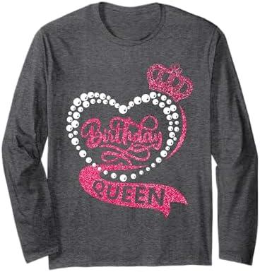 Birthday Queen Squad It's My Birthday Girls Women Matching Long Sleeve T-Shirt Large