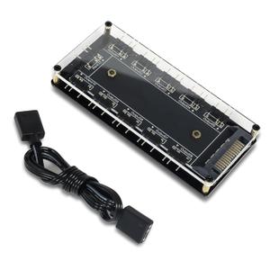 5V 3Pin ARGB LED Hub10 Way 5V 3 Pin RGB Splitter Controller with Acrylic Shell and 3M Adhesive,Used to Expand The Motherboard ARGB Interface