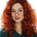 ALLAURA Wigs Red Curly Wig Long Hair Wigs Brave Mermaid Costume Anime Cosplay Brave Costumes