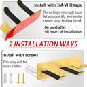 Hair Dryer Holder Wall Mount, Universal Hair Dryer Hanger for Bathroom/Bedroom/Barbershop, 304 Stainless Steel Organizer with 3M Adhesive, No Drilling Space Saver (Gold)