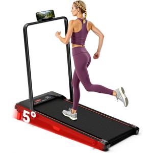 Walking Pad with Incline,XBD Under Desk Treadmill for Home Small Office,2.5HP Low Noise Portable Treadmill with 330 Lbs Capacity,Remote Control and LED Display