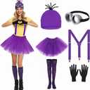 6Pcs Purple Halloween Costume for Women - costume accessory set Cosplay