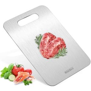 Stron-Dura Cutting Boards for Kitchen, Cutting Board, Foodgrade Stainless Steel Cutting Board for Meat,Fruit, Vegetables, Outdoor or Indoor, M 13.4“ * 9”