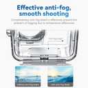 TELESIN Waterproof Case with Anti-Fog for DJI Osmo Action 6 Camera, Underwater Housing Shell Cage Supports 60M/196FT Deep Diving Scuba Snorkeling with Quick Release Bracket Screw Action 6 Accessories