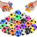 20 Pack Mini Stress Balls Set Fidget Toys for Adults, Colorful Soccer Squishy Squeeze Stress Relief Ball, Party Favors Bags Gifts