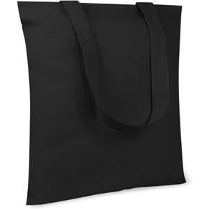 TOPDesign 10-Pack Economical 11.8"x13" Black Cotton Tote Bag, 5oz Lightweight Fabric, Small Reusable Grocery Shopping Cloth Bags, DIY Your Creative Designs