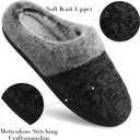 shoeslocker Womens Memory Foam Fuzzy Slippers Knitted House Slippers for Women Comfy Slip-On Warm House Shoes (Gray)