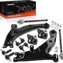 A-Premium 10Pcs Front Suspension Kit, Lower Control Arm, Lower Ball Joint, Sway Bar Link, Inner & Outer Tie Rod End, Compatible with Toyota Corolla 1996-2002