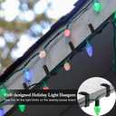 Marsui 50 Pcs Christmas Light Clips Small Outdoor Roof Gutters and Shingles Hooks 1 5/8 Inch Fascia Boards Hanger Plastic Holiday String Light Clips for Xmas Outside Decoration Fence Eave (Black)