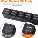 Lifewit Monthly Pill Organizer, 28 Day Pill Box, 4 Weeks One Month Vitamin Cases, Large Compartments Medicine Organizer for Fish Oils, Supplements, 28 Grids, Black