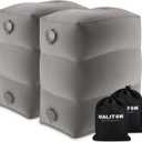 Inflatable Travel Foot Rest Pillow, Kids Airplane Bed, Adjustable Height Leg Pillow, Make a Flat Bed for Toddler, Fits for Airplane, CarGrey, 2 Pack