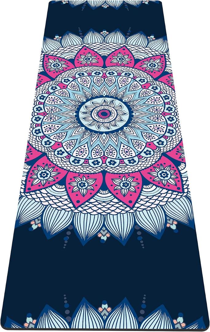 nuveti Yoga Mat Print Extra Thick TPE Non Slip Fitness Exercise Mat with Carrying Bag,72"x24" Extra Thick 6MM Exercise & Workout Mat for Yoga, Pilates Fitness and Floor Exercises