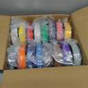 PLA+3D Printer Filament 1.75mm Bundle, Individually Vacuum Packed, Multicolor Dimensional Accuracy +/- 0.02mm, 0.25kg per Spool, 16 Pack, 4kg Total